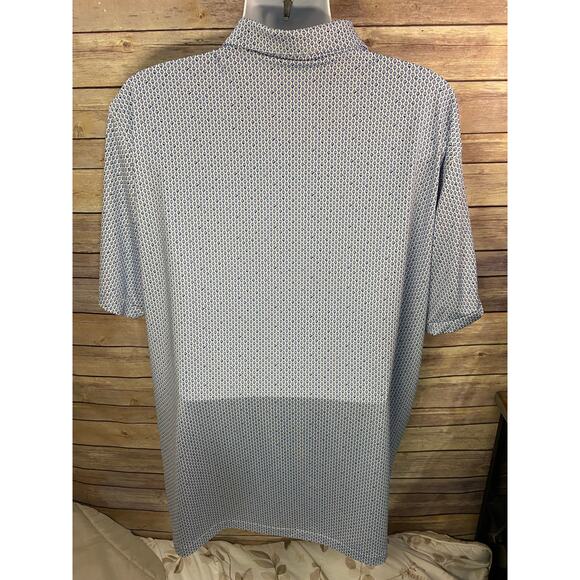 Peter Millar Polo Shirt Size 2XL Light Blue Patterned Summer Comfort Golf Style - Picture 3 of 10